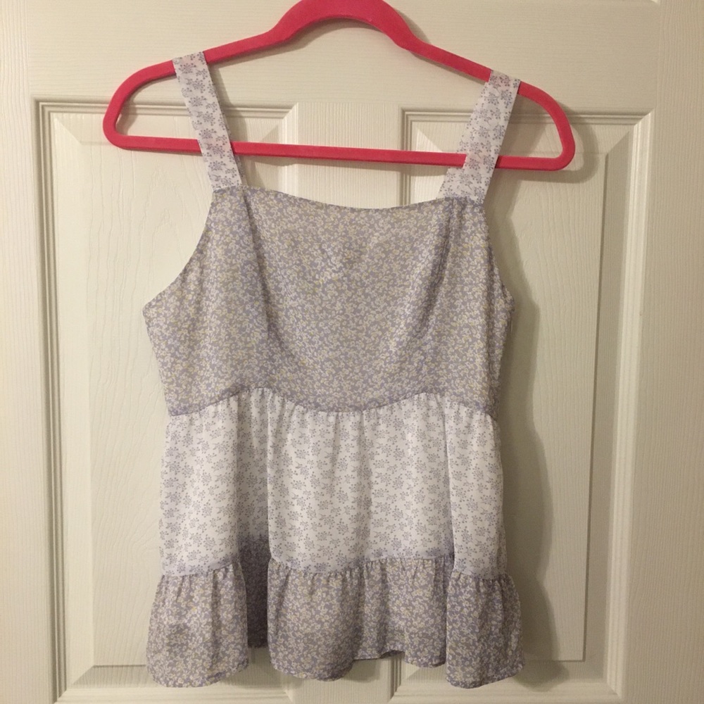 Light blue floral patterned tank